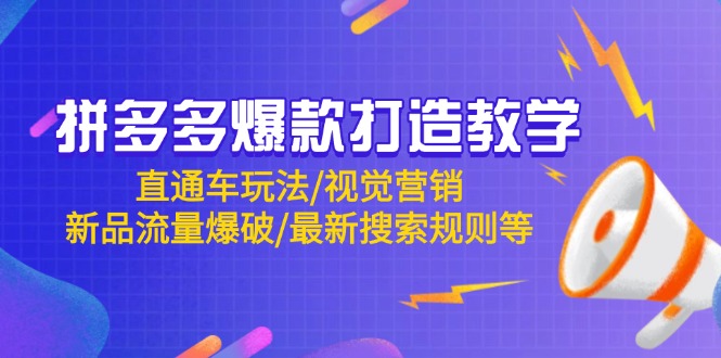 （14681期）拼多多爆款打造教学：直通车玩法/视觉营销/新品流量爆破/最新搜索规则等-柚子网创