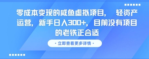 零成本变现的咸鱼虚拟项目， 轻资产运营，新手日入3张+，目前没有项目的老铁正合适-柚子网创
