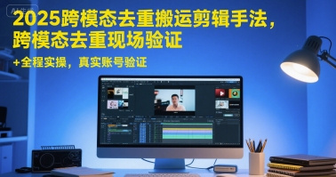 2025跨模态去重搬运剪辑手法，跨模态去重现场验证 +全程实操，真实账号验证-柚子网创