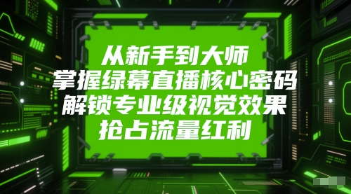 从新手到大师，掌握绿幕直播核心密码，解锁专业级视觉效果，抢占流量红利-柚子网创
