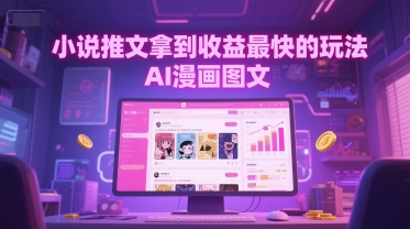 小说推文拿到收益最快的玩法，AI漫画图文-柚子网创