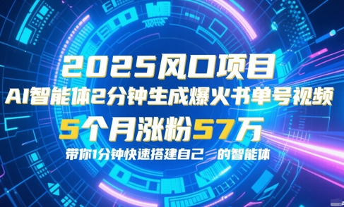 AI智能体2分钟一键生成爆火书单号原创视频，5个月涨粉57w，带你零代码1分钟搭建智能体-柚子网创