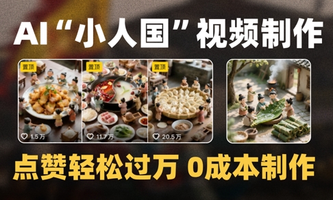 爆款1000W+播放微缩景观迷你小人国AI视频0成本制作全流程教学-柚子网创