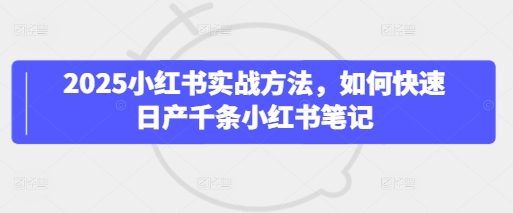 2025小红书实战方法，如何快速日产千条小红书笔记-柚子网创