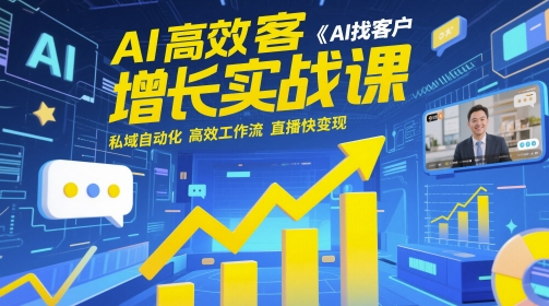 AI高效获客增长实战课，​AI找客户 私域自动化 高效工作流 直播快变现-柚子网创